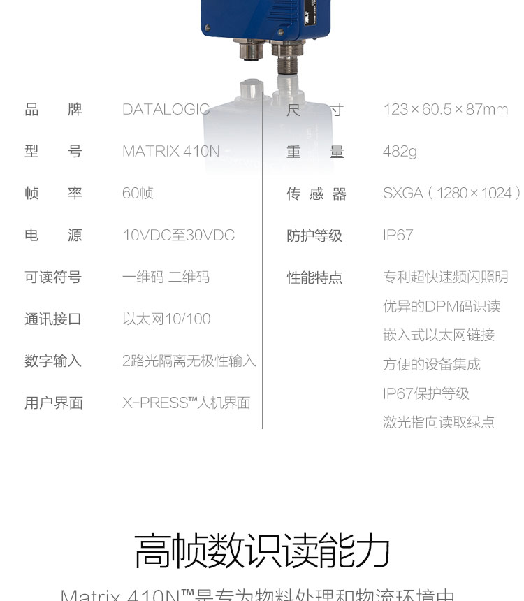 MATRIX 410N工业二维码读码器(图3)